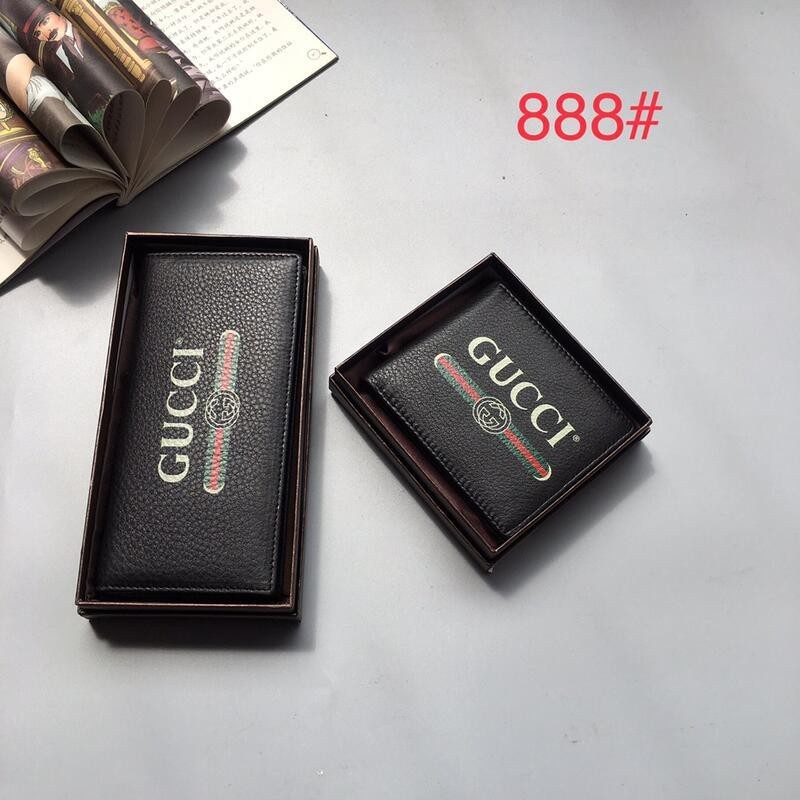 精品店/二手 GUCCI 古奇經典男士長夾 字母印花短夾卡夾 商務新款西裝夾888#