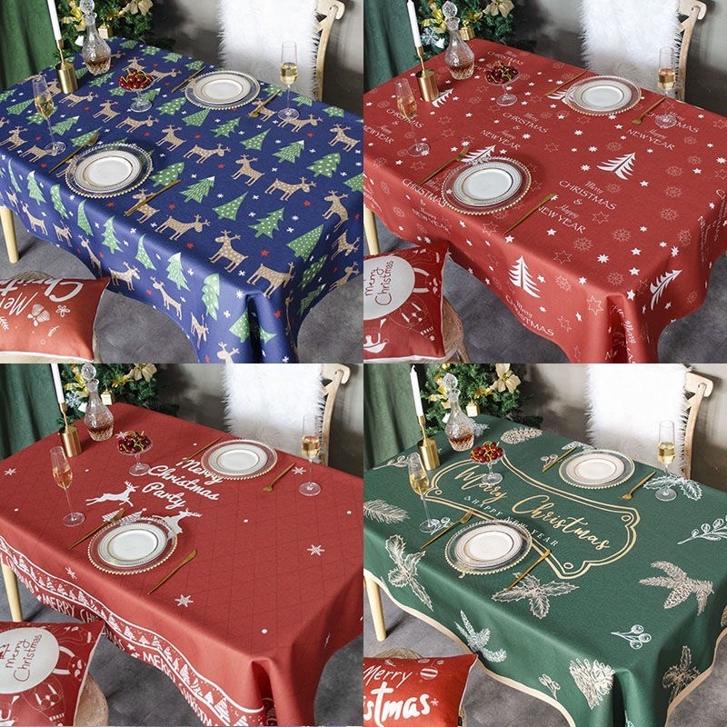 精選好物 聖誕節裝飾 北歐ins聖誕節新年桌巾 聖誕裝飾餐桌巾 防水防油防燙加厚桌布 客廳長方形茶几桌墊 桌巾 桌布 聖
