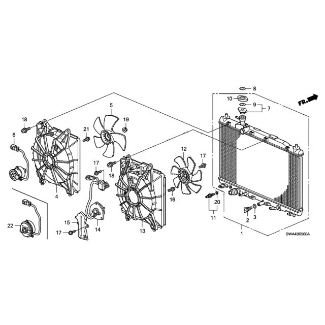 【明水自動車】 HONDA 原廠部品 CRV3 2007-12 水箱 水箱風扇