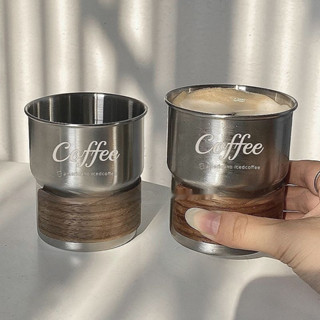 臺灣發貨 高顔值小眾304不銹鋼咖啡杯 濃縮冰美式拿鐵牛奶杯 餐廳飲料水杯 工業風咖啡杯