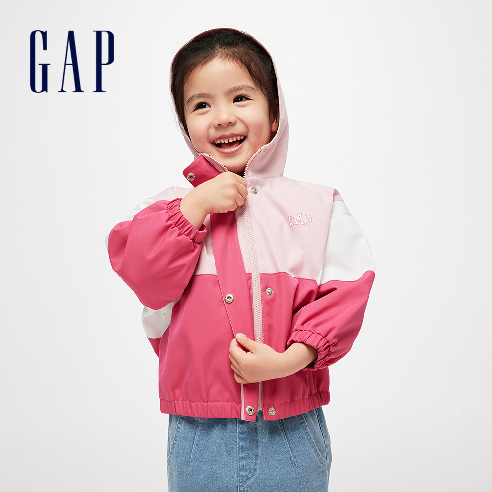 Gap 女幼童裝 Logo印花連帽外套-粉紅色(890215)