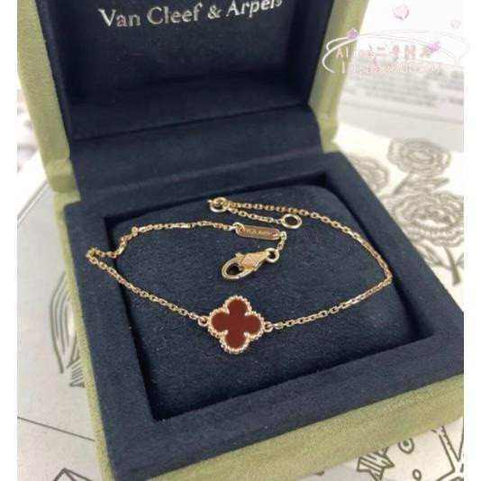 二手Van Cleef &amp; Arpels 梵克雅寶 手鍊 玫瑰金 紅貝母 手環