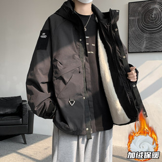 加絨 加厚 羊羔毛 棉服 外套 男士 特大碼 胖子 300斤 棉衣 冬季 防水 沖鋒衣 防寒外套 冬季男裝 防風保暖