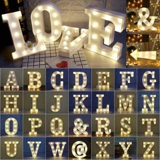 Alphabet 26 Letters Lights LED Light Up White Warm Marquee