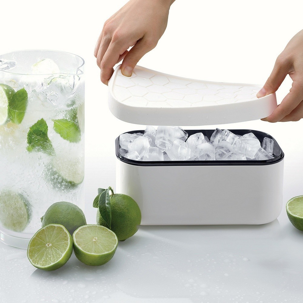 台灣現貨 西班牙《LEKUE》附蓋蜂巢製冰盒(白) | 冰塊盒 冰塊模 冰模 冰格