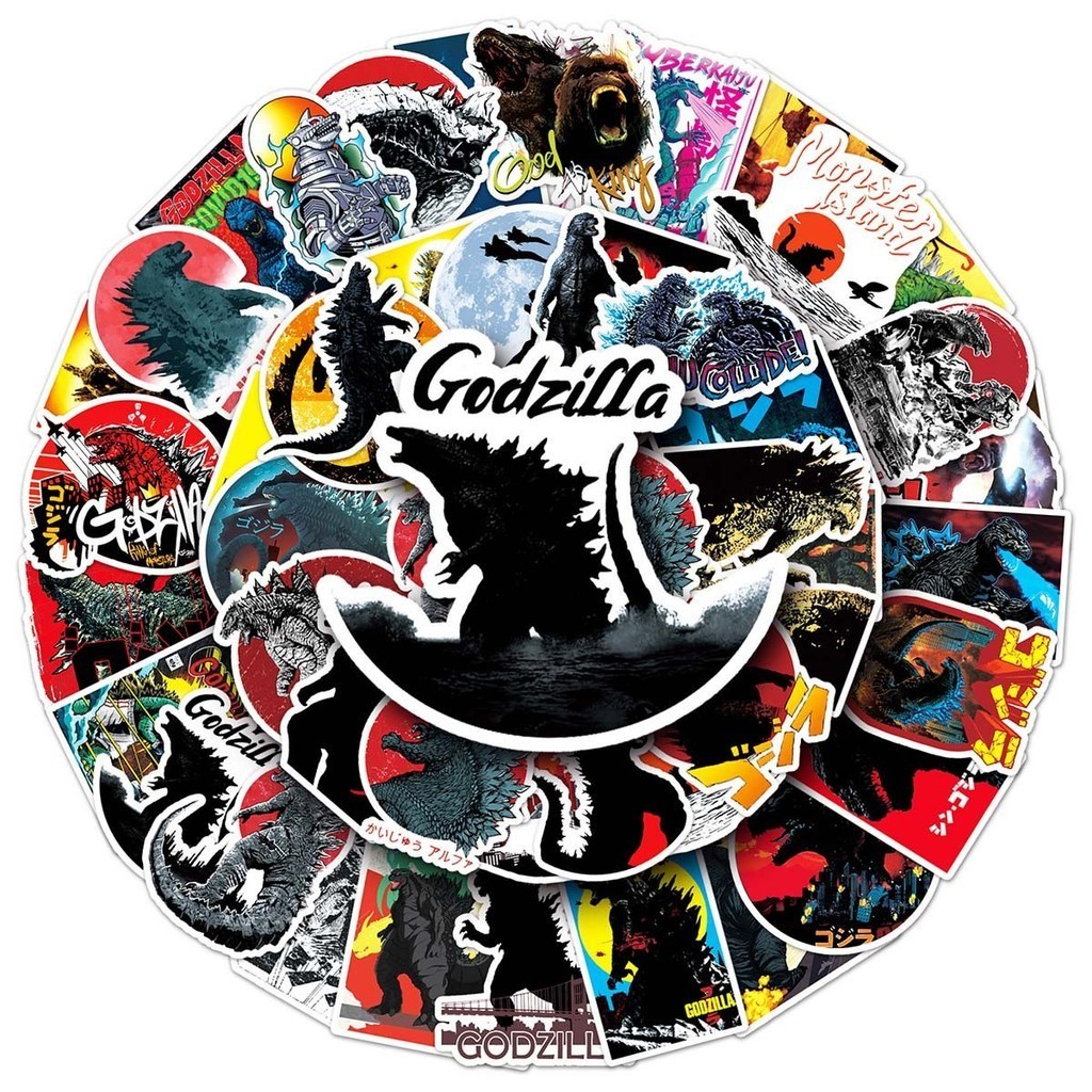 哥吉拉 哥斯拉週邊 50張哥斯拉Godzilla創意電影貼畵筆記本電腦水杯裝飾卡通塗鴉貼紙