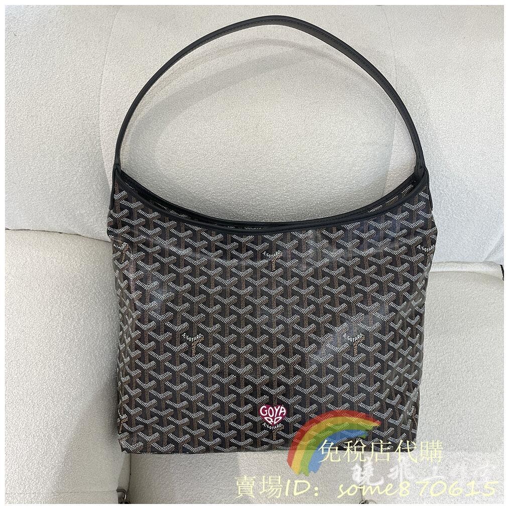 二手 GOYARD 戈雅 黑色 限定 彩繪 紫愛心 Bohème Hobo Bag 肩背包 手提包 Hobo包