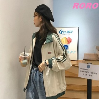 RORO🔸S-2XL 大尺碼外套 ins潮外套女韓版寬松學生春秋季工裝2021新款百搭防曬衣棒球服裝 女生外套 大碼外套