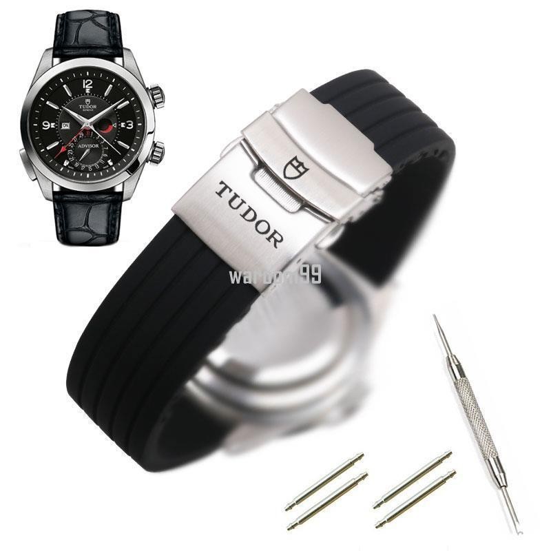【新品上新Y】Tudor帝駝手錶帶 帝舵雙保險折迭扣 柔軟矽膠/橡膠錶帶男女款20mm