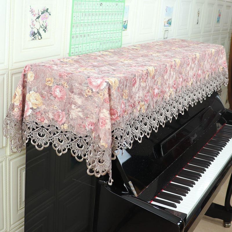 電子琴配件精選 鋼琴巾防塵蓋巾鋼琴罩半罩電鋼琴蓋布電子琴遮布現代歐式蕾絲布藝