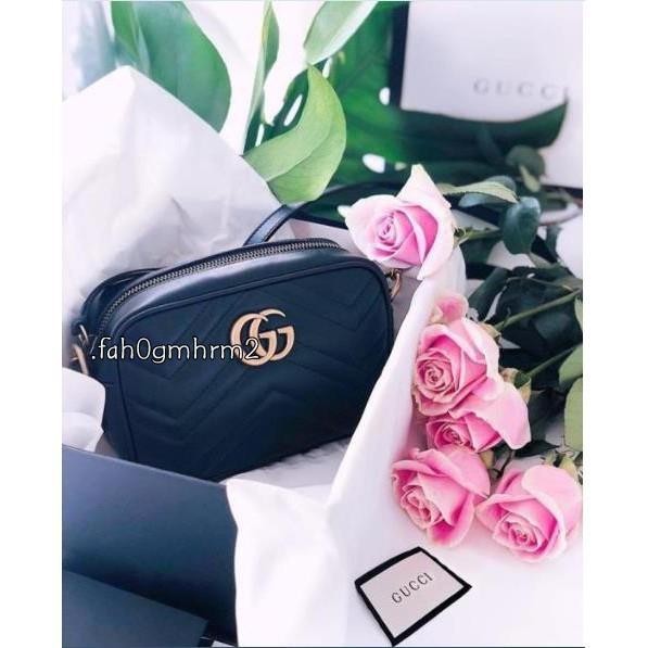 二手 Gucci GG Marmont Mini matelassé crossbody bag 迷你斜背包 黑色 免運