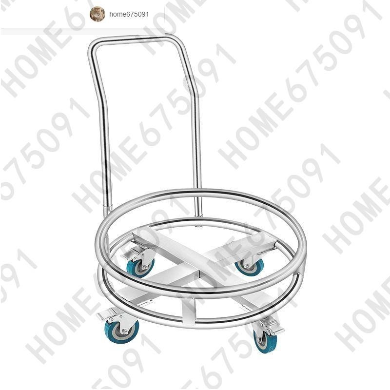 宏大- 加厚不銹鋼圓形周轉車運輸工具車萬向輪移動保溫桶架蒸籠架