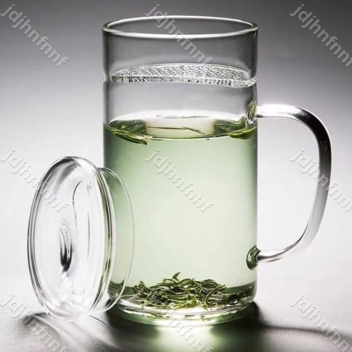 樂淘好物♥️月牙杯 玻璃 茶杯子 茶水 分離 過濾 辦公室 帶把 蓋 加厚 耐熱 高端 玻璃♥️qq_yunyun_