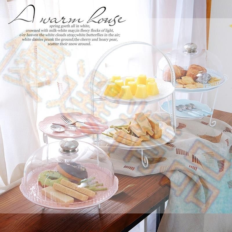 優選# -歐式水果盤甜品臺家用三層蛋糕架點心陶瓷創意下午茶客廳現代雙層·優選精品