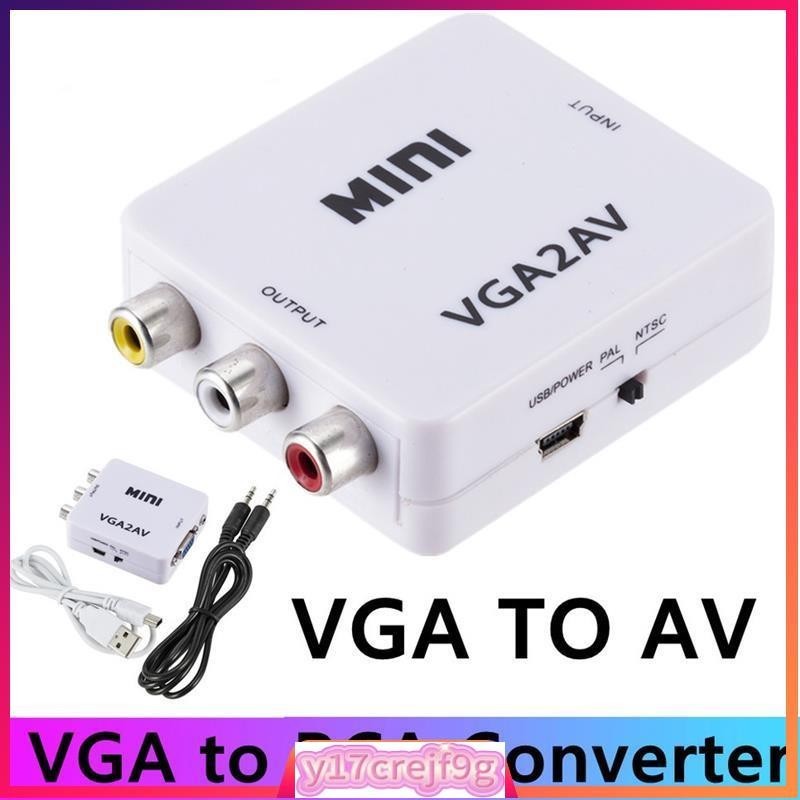 VGA to AV RCA 3.5mm Audio Converter Adapter HD 1080P for PC