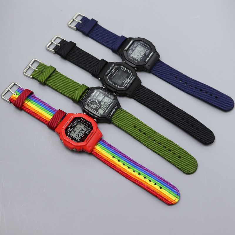 【YX】]適配咔西歐手錶GW-M5610 DW-5600 GA-110 GD120帆佈尼龍錶帶16mm