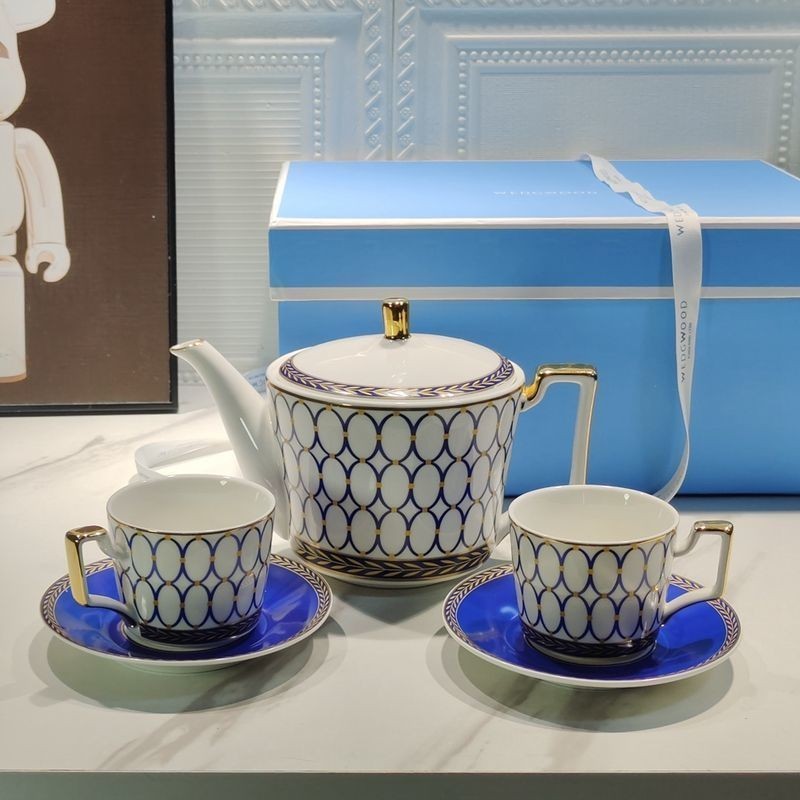 WEDGWOOD金粉年華馬剋杯骨瓷茶壺歐式高端精緻咖啡杯碟茶杯子套裝