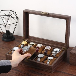 複古木紋禮盒手錶收納盒大容量首飾盒高檔精緻整理收藏展示儲物盒