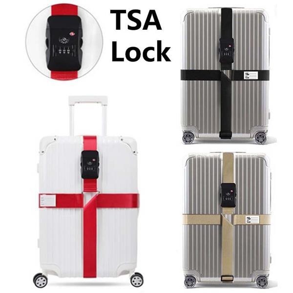 【旅行必備】TSA海關密碼鎖行李箱捆綁帶 旅行箱十字十字束帶 行李帶 海關鎖 行李打包帶 十字綁帶
