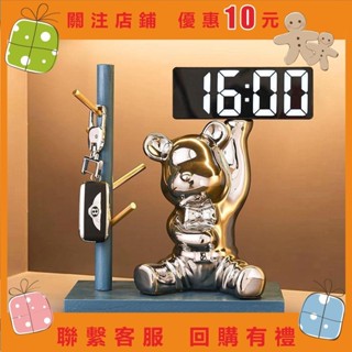 暴力熊時鐘擺件 居家擺件 裝飾品 玄關擺件 掛鐘 電子鐘 數字鐘 暴力熊時鐘 暴力熊擺件 桌面擺件小鬧鐘hong0804
