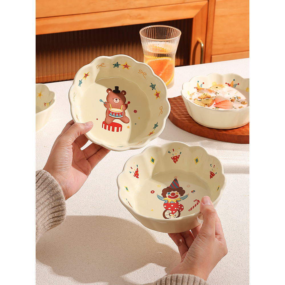 ZERO HOME陶瓷沙拉水果盤碗燕麥片酸奶碗女生6寸碗可愛的碗空氣炸鍋專用碗#預購#開超取請聊聊我
