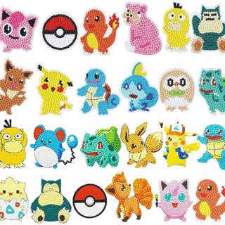 Pokemon 寶可夢 皮卡丘 5D鉆石畫 隨意貼 兒童DIY 益智 手工 鉆石貼畫 卡通裝飾 冰箱貼 居家生活 居家裝