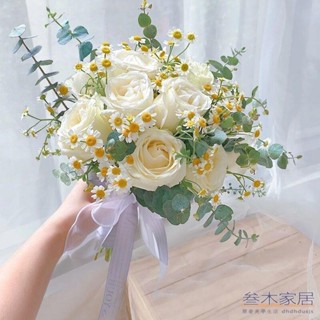 【手捧花】領證拍照新娘結婚婚禮韓式手捧花模擬玫瑰花拍照道具家居擺件花束【三木家居】