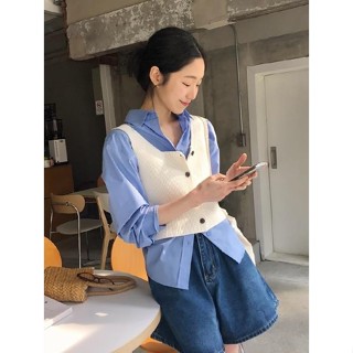 【Codibook】韓國 From Beginning Fame紐扣針織背心-4色［預購］針織衫 背心 女裝