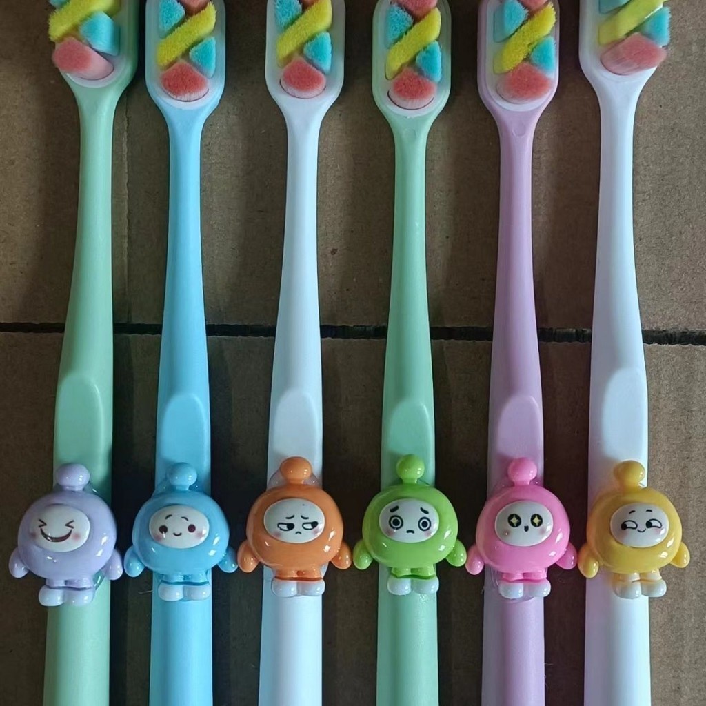 &gt;台灣好物服务优质&lt;-创新可爱蛋仔软毛牙刷情侣牙刷成人儿童软毛牙刷萌萌蛋仔纳米牙刷