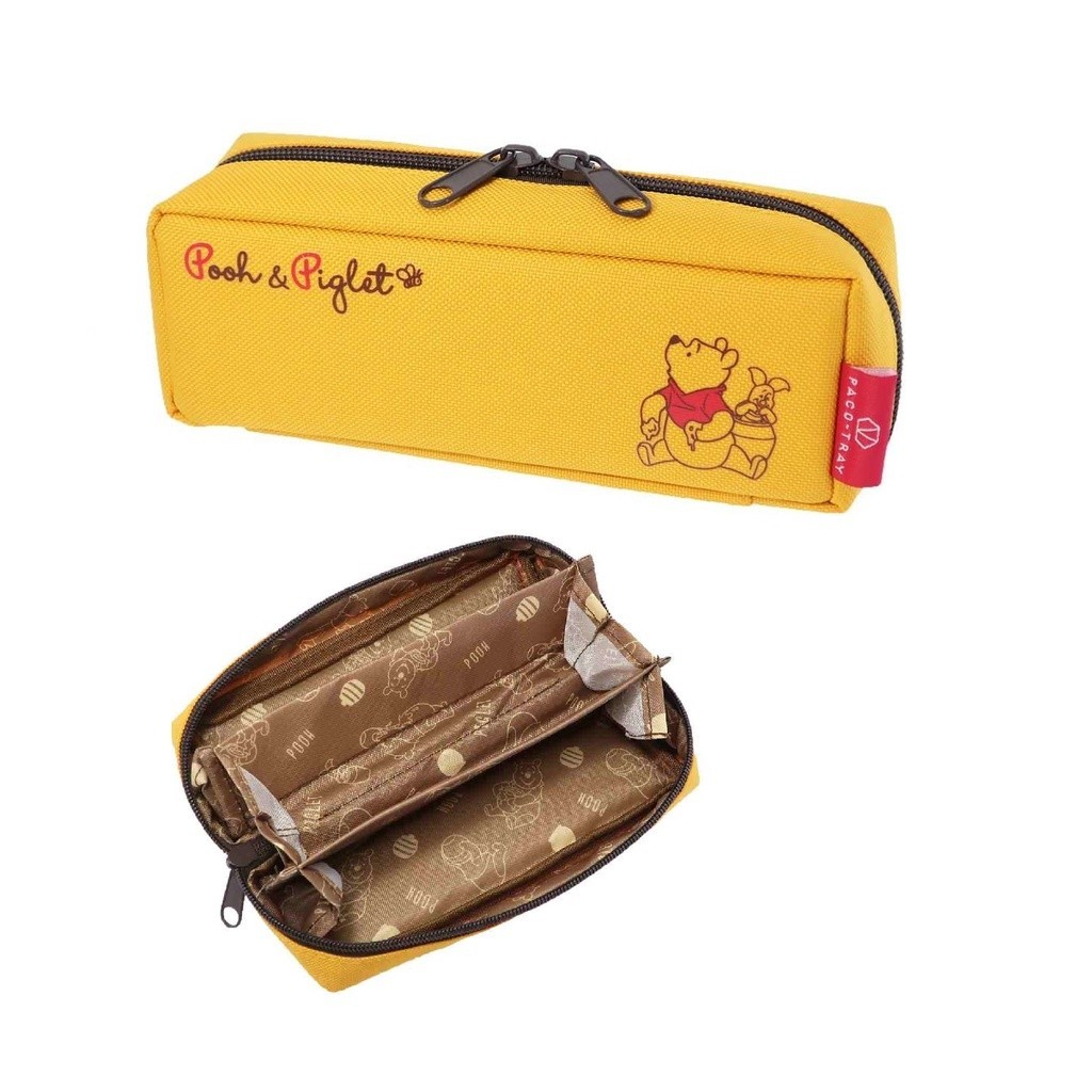 風和屋💖日本正版 迪士尼 維尼熊 筆袋 聚脂布大開口 磁吸托盤式筆盒 小熊維尼 小豬 化妝包 收納包 萬用包 B32