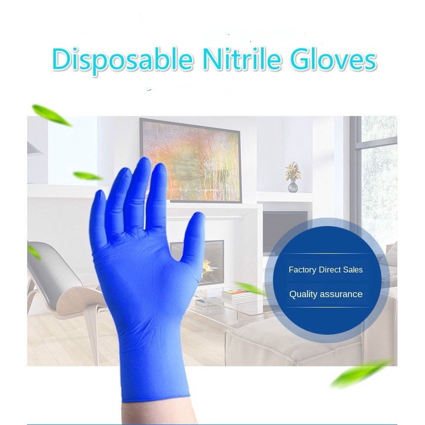 5pairs Latex gloves disposable box 100 Nitrile Work Gloves F