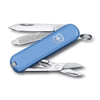 【Victorinox 瑞士維氏】瑞士刀CLASSIC SD 小型袋裝刀 7用刀-Summer Rain天空藍(0.6223.28G) 墊腳石購物網