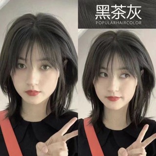 【臺灣現貨】黑茶灰色染髮膏2024流行色新款植物染髮劑永久不掉色學生在家染髮