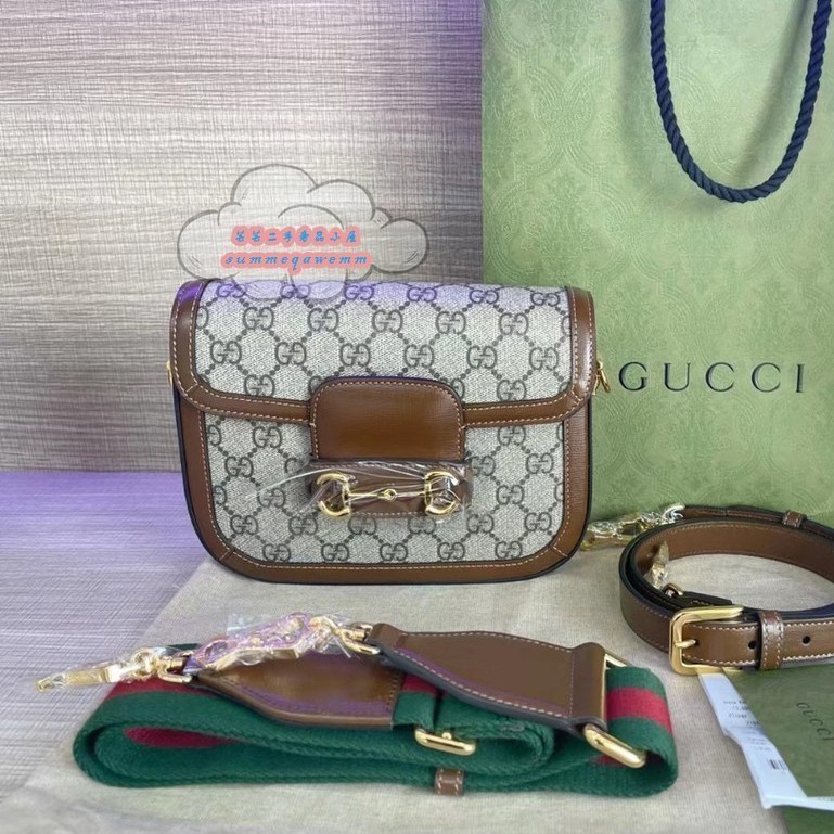 精品全新二手Gucci 古馳 Horsebit 馬銜扣1955 新款mini迷你馬鞍包/單肩包/斜背包658574