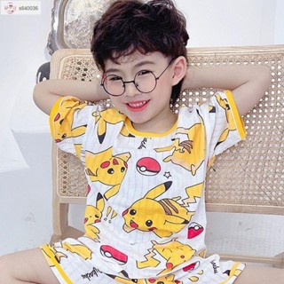 特惠🌈🌈奧特曼男童睡衣 兒童冰絲睡衣套裝 男生居家服 夏季新款男童睡衣兒童薄款棉短袖空調服夏天寶寶男孩卡通家居套裝