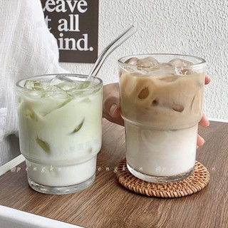 羅東免運♕透明玻璃咖啡杯ins風高顏值水杯子冰美式拿鐵牛奶杯冷飲料杯家用