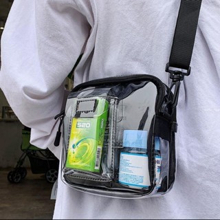 夏季斜挎包 單肩包 女包 潮牌斜挎包男pvc果凍透明包包男生ins潮流韓版學生單肩迷你小挎包
