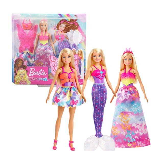 台灣出貨︱芭比娃娃公主換裝組合美人魚蝴蝶仙子套裝女孩過家家玩具