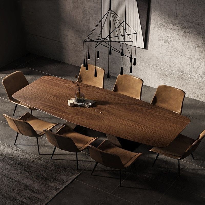 簡約大型實木長桌個性辦公會議桌商業洽談工作臺現代傢用餐桌條形