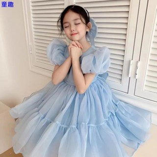🍓兒童套裝🍓女童泡泡袖生日禮服裙 夏季新款 寶寶洋裝 兒童甜美蓬蓬公主裙