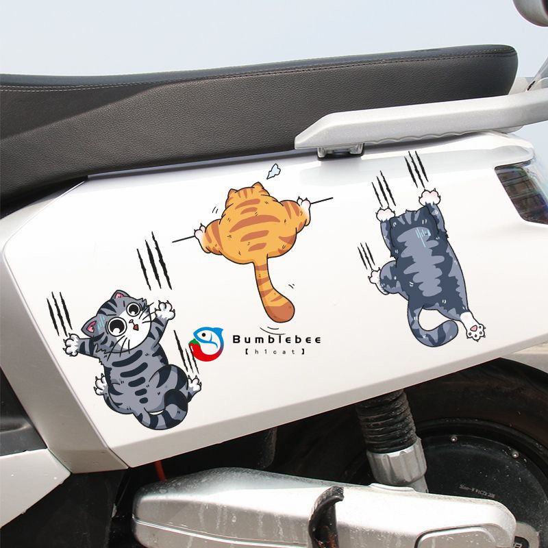 【h1cat】寵物貓咪車貼個性趣味搞笑汽車貼紙車身劃痕遮擋貼電動車裝飾貼畫