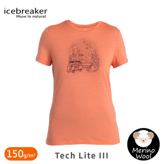 【Icebreaker 女 Tech Lite III圓領短袖上衣(房車露營)150《莓粉》】0A575V/排汗衣