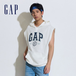 Gap 男裝 Logo印花無袖帽T-白色(885520)