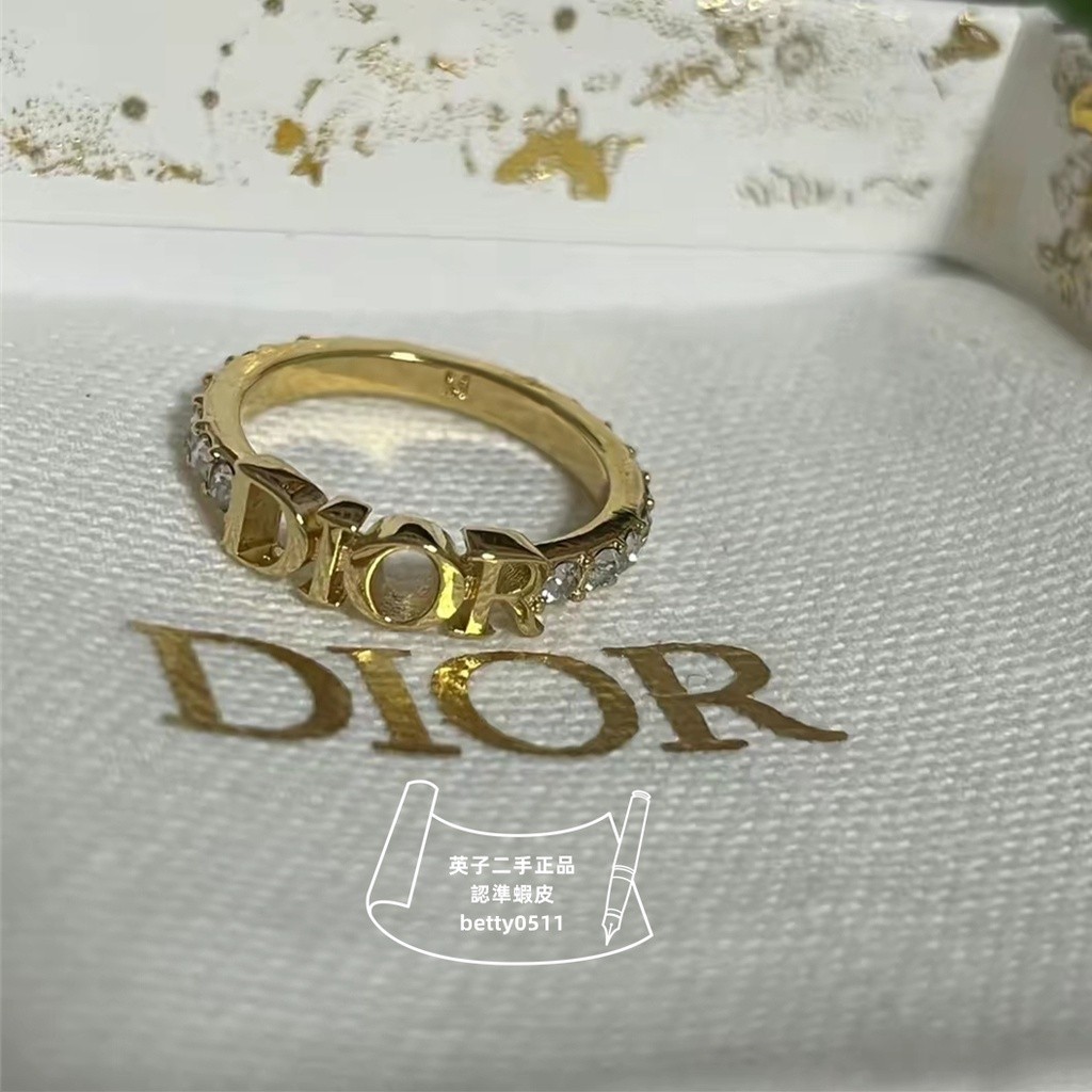 DIOR DIO(R)EVOLUTION 戒指 金色仿水晶戒指 R1009D 女款戒指 迪奧女款金色戒指