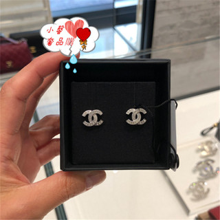 CHANEL 香奈兒 交叉CC LOGO 金色銀色 CC 水鑽 耳針式 耳環耳釘耳飾 A88429