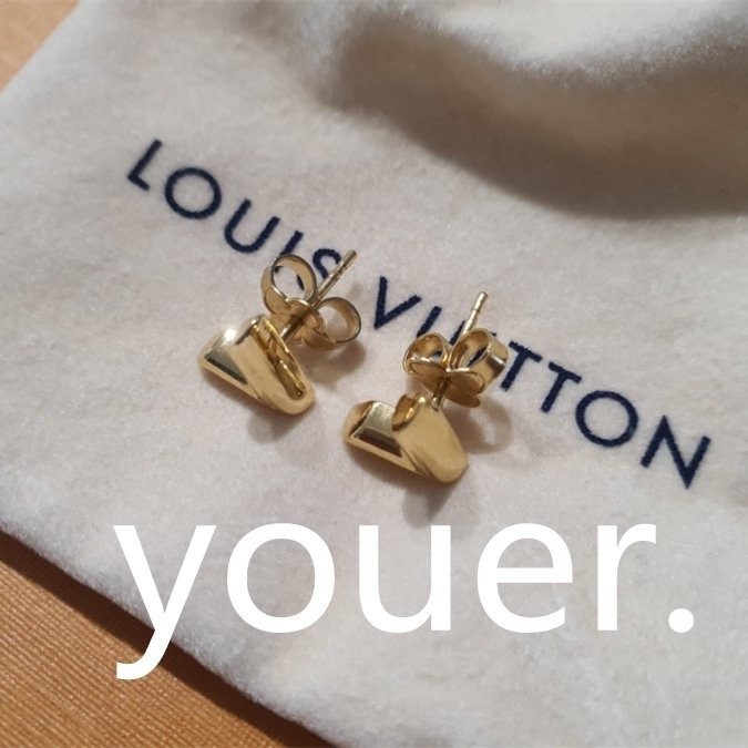 二手精品 LV LOUIS VUITTON ESSENTIAL V 耳環 金色/M68153 銀色/M63208