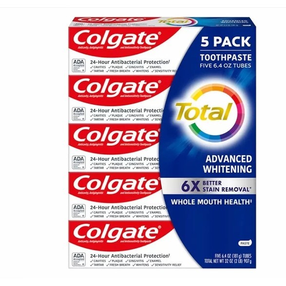 Colgate Advanced 高露潔 全效潔白牙膏 181公克 X 5入 D1285702 COSCO代購