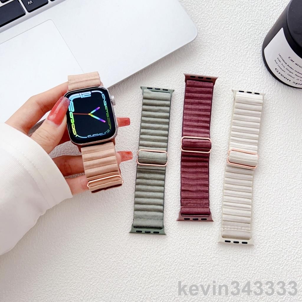 台灣出貨 夏季冰涼貼膚彈力錶帶 適用於 Apple Watch S8/Ultra/7/6/se2/4 蘋果智能手錶配件
