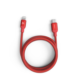 【ADAM 亞果元素】PeAk II USB-C to Lightning Cable C120B 金屬編織傳輸線-紅