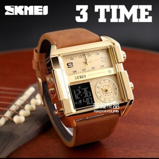 時刻美男士手錶 skmei東南亞方形大錶盤 男士商務電子錶 多功能防水錶